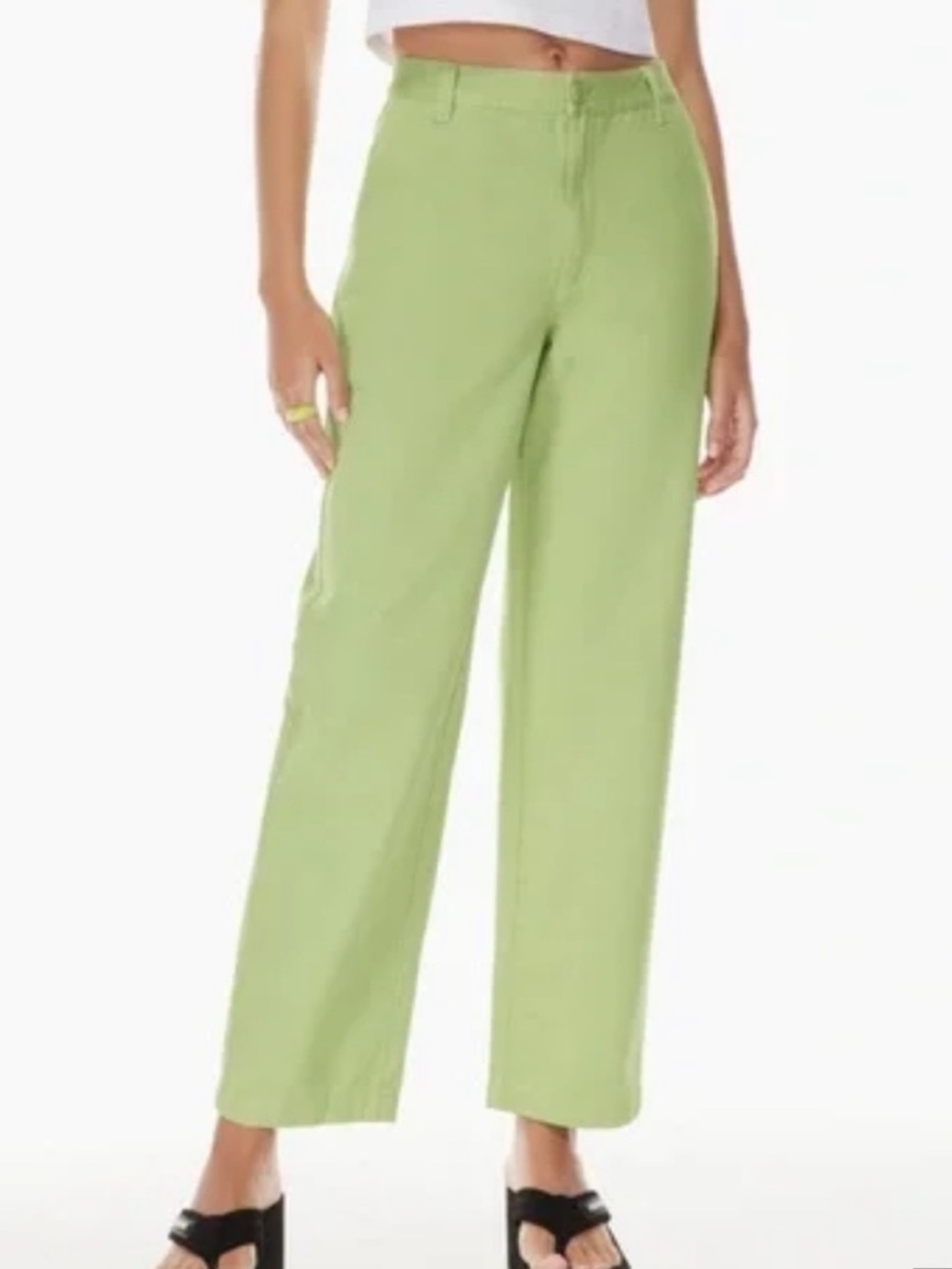 Aritzia Sunday Best Green Wide Leg Pants Size 4